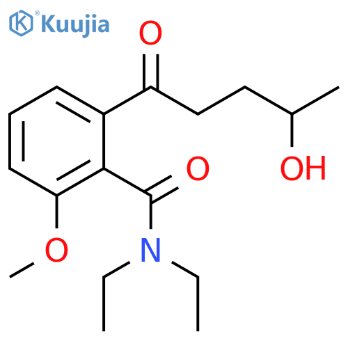 Benzamide, N,N-diethyl-2-(4-hydroxy-1-oxopentyl)-6-methoxy- structure