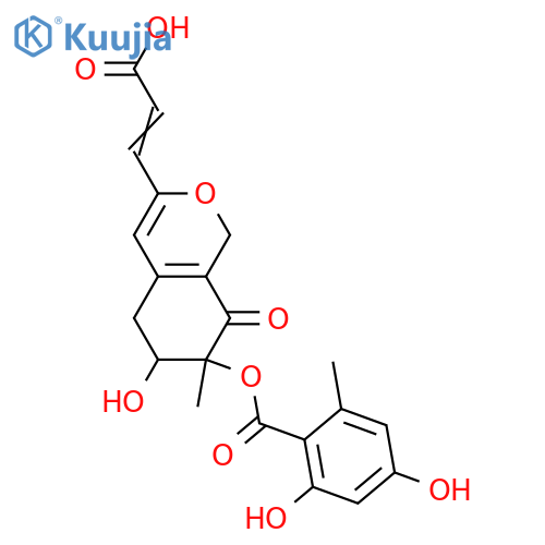 3-(1,5,6,7-Tetrahydro-6,7-dihydroxy-7-methyl-8-oxo-8H-2-benzopyran-3-yl)-2-propenoic acid; (1'E,6R,7S)-form, 7-O-(2,4-Dihydroxy-6-methylbenzoyl) structure