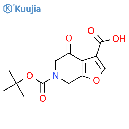 6-(Tert-butoxycarbonyl)-4-oxo-4,5,6,7-tetrahydrofuro[2,3-c]pyridine-3-carboxylic acid structure