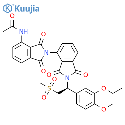 N-[2'-[(1S)-1-(3-Ethoxy-4-methoxyphenyl)-2-(methylsulfonyl)ethyl]-1,1',3,3'-tetrahydro-1,1',3,3'-tetraoxo[2,4'-bi-2H-isoindol]-4-yl]acetamide structure