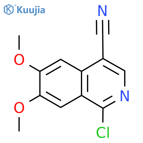 1-Chloro-6,7-dimethoxyisoquinoline-4-carbonitrile structure