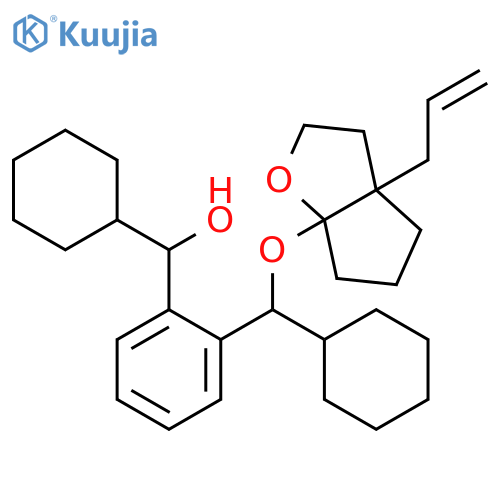 Benzenemethanol, α-cyclohexyl-2-[(R)-cyclohexyl[[(3aS,6aS)-hexahydro-3a-(2-propen-1-yl)-6aH-cyclopenta[b]furan-6a-yl]oxy]methyl]-, (αR)- structure