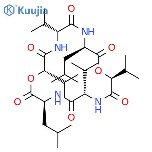 (3S)-3r,12t-diisobutyl-6c,9c,15t,18c-tetraisopropyl-1,10-dioxa-4,7,13,16-tetraaza-cyclooctadecane-2,5,8,11,14,17-hexaone structure