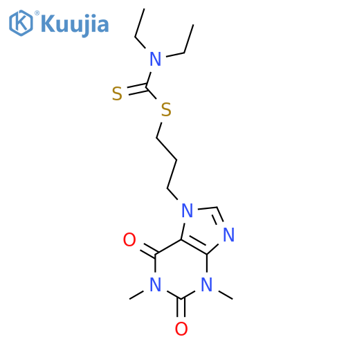 3-(1,3-dimethyl-2,6-dioxopurin-7-yl)propyl N,n-diethylcarbamodithioate structure