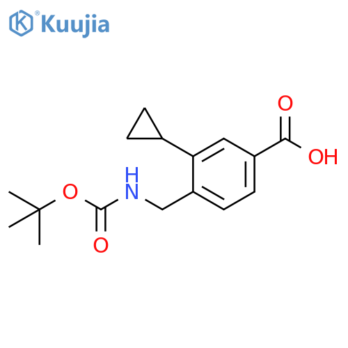 Benzoic acid, 3-cyclopropyl-4-[[[(1,1-dimethylethoxy)carbonyl]amino]methyl]- structure