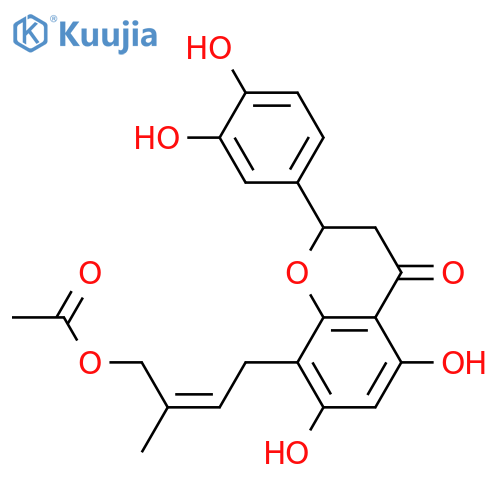 3',4',5,7-Tetrahydroxy-8-prenylflavanone; (S)-form, 4''-Acetoxy structure