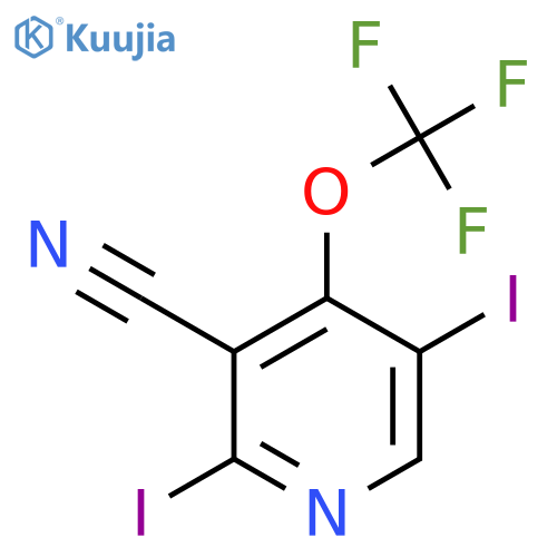 3-Cyano-2,5-diiodo-4-(trifluoromethoxy)pyridine structure