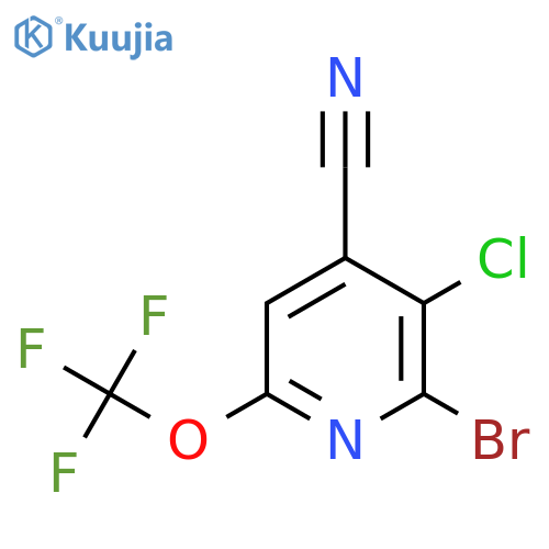 2-Bromo-3-chloro-4-cyano-6-(trifluoromethoxy)pyridine structure