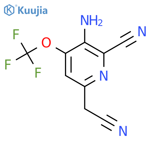 3-Amino-2-cyano-4-(trifluoromethoxy)pyridine-6-acetonitrile structure