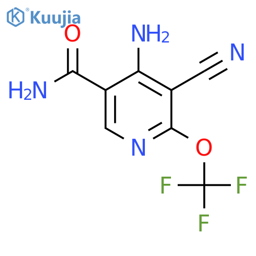 4-Amino-3-cyano-2-(trifluoromethoxy)pyridine-5-carboxamide structure