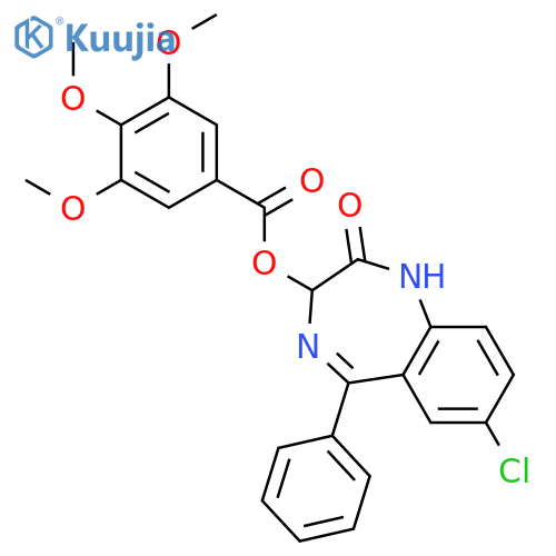 7-chloro-2-oxo-5-phenyl-2,3-dihydro-1H-1,4-benzodiazepin-3-yl 3,4,5-trimethoxybenzoate structure