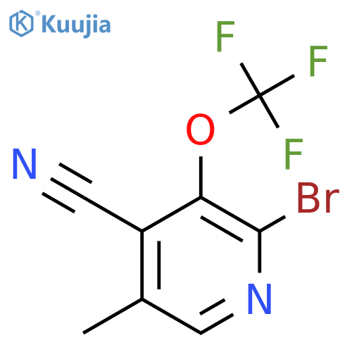 2-Bromo-4-cyano-5-methyl-3-(trifluoromethoxy)pyridine structure