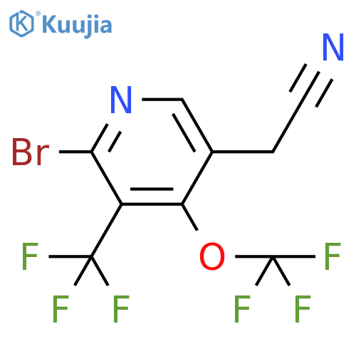 2-Bromo-4-(trifluoromethoxy)-3-(trifluoromethyl)pyridine-5-acetonitrile structure