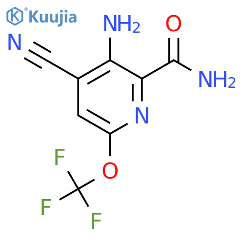 3-Amino-4-cyano-6-(trifluoromethoxy)pyridine-2-carboxamide structure