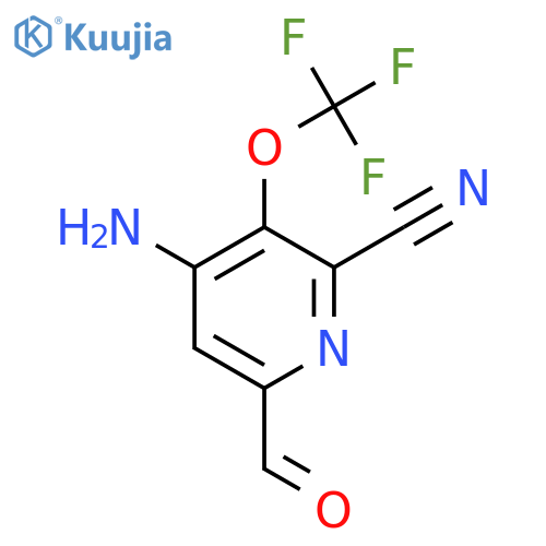 4-Amino-2-cyano-3-(trifluoromethoxy)pyridine-6-carboxaldehyde structure