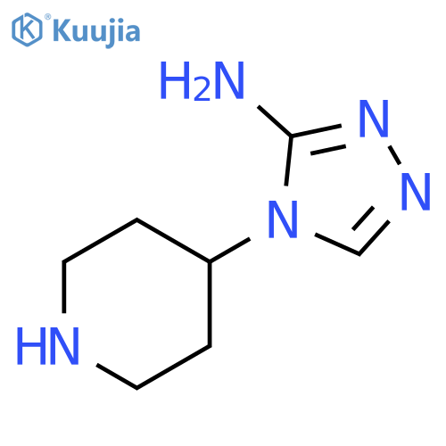 4H-1,2,4-Triazol-3-amine, 4-(4-piperidinyl)- structure