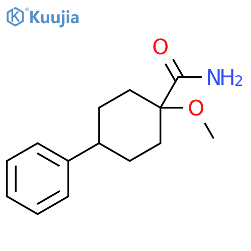 1-methoxy-4-phenylcyclohexane-1-carboxamide structure