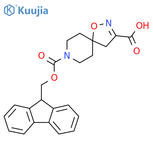 8-[(9H-fluoren-9-ylmethoxy)carbonyl]-1-oxa-2,8-diazaspiro[4.5]dec-2-ene-3-carboxylic acid structure