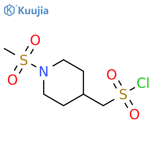 (1-methanesulfonylpiperidin-4-yl)methanesulfonyl chloride structure
