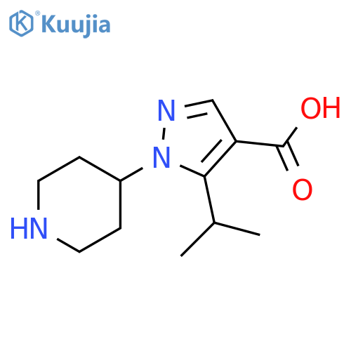 1H-Pyrazole-4-carboxylic acid, 5-(1-methylethyl)-1-(4-piperidinyl)- structure