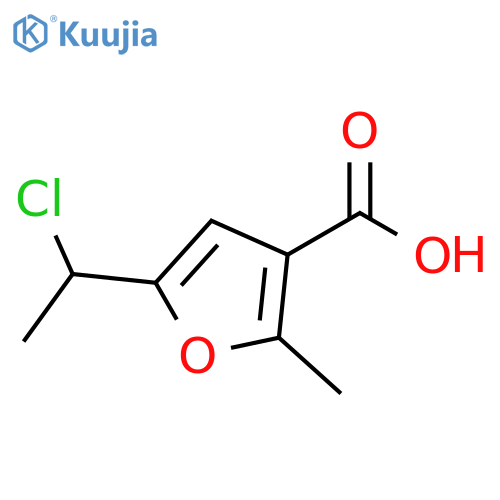 3-Furancarboxylic acid, 5-(1-chloroethyl)-2-methyl- structure
