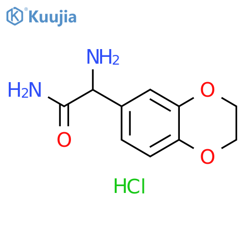 2-amino-2-(2,3-dihydro-1,4-benzodioxin-6-yl)acetamide hydrochloride structure