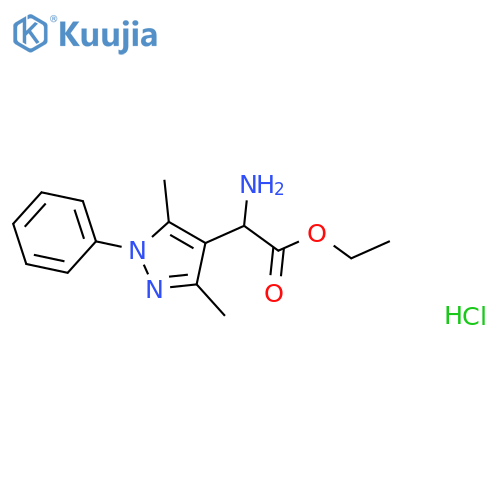 Ethyl 2-amino-2-(3,5-dimethyl-1-phenyl-1H-pyrazol-4-yl)acetate dihydrochloride structure