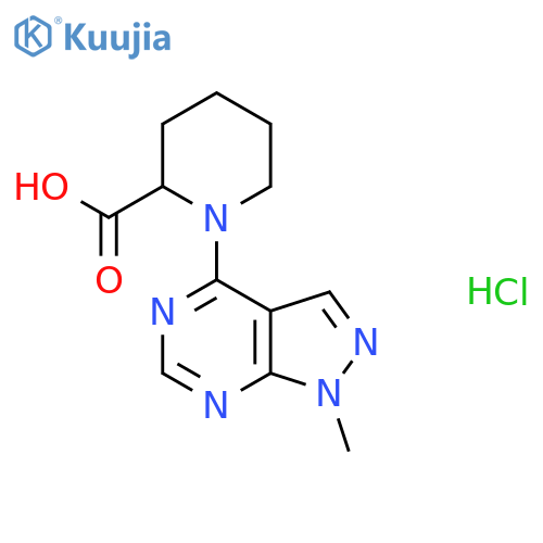 1-{1-Methyl-1H-pyrazolo3,4-dpyrimidin-4-yl}piperidine-2-carboxylic Acid Hydrochloride structure