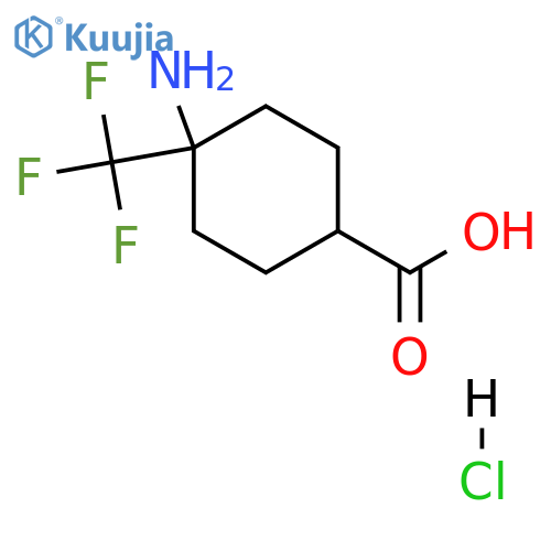 4-amino-4-(trifluoromethyl)cyclohexane-1-carboxylic acid hydrochloride structure