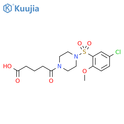5-[4-(5-chloro-2-methoxybenzenesulfonyl)piperazin-1-yl]-5-oxopentanoic acid structure