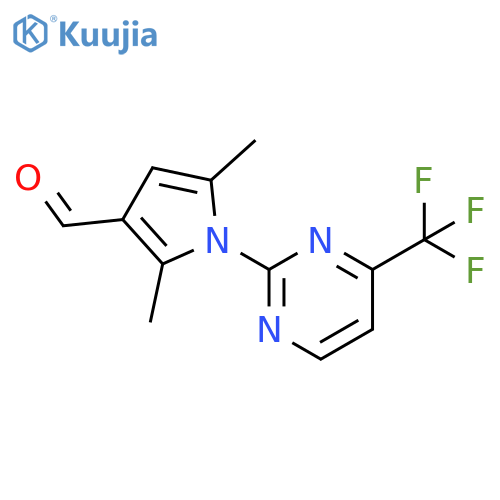 2,5-Dimethyl-1-4-(trifluoromethyl)pyrimidin-2-yl-1H-pyrrole-3-carbaldehyde structure