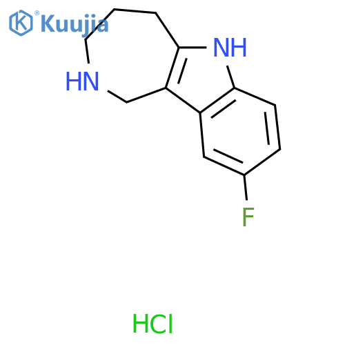 9-Fluoro-1H,2H,3H,4H,5H,6H-azepino[4,3-b]indole hydrochloride structure