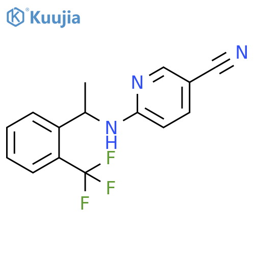3-Pyridinecarbonitrile, 6-[[1-[2-(trifluoromethyl)phenyl]ethyl]amino]- structure
