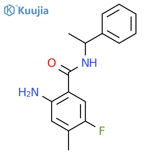2-Amino-5-fluoro-4-methyl-N-(1-phenylethyl)benzamide structure