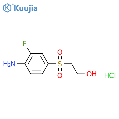 2-(4-amino-3-fluorobenzenesulfonyl)ethan-1-ol hydrochloride structure