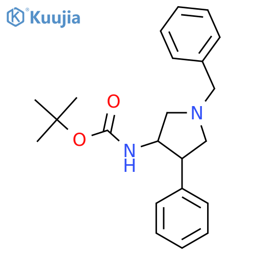 tert-Butyl N-(1-benzyl-4-phenylpyrrolidin-3-yl)carbamate structure