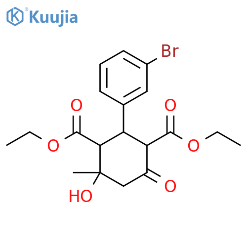 1,3-Diethyl 2-(3-bromophenyl)-4-hydroxy-4-methyl-6-oxocyclohexane-1,3-dicarboxylate structure
