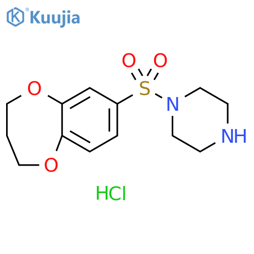 Piperazine, 1-[(3,4-dihydro-2H-1,5-benzodioxepin-7-yl)sulfonyl]-, hydrochloride (1:1) structure