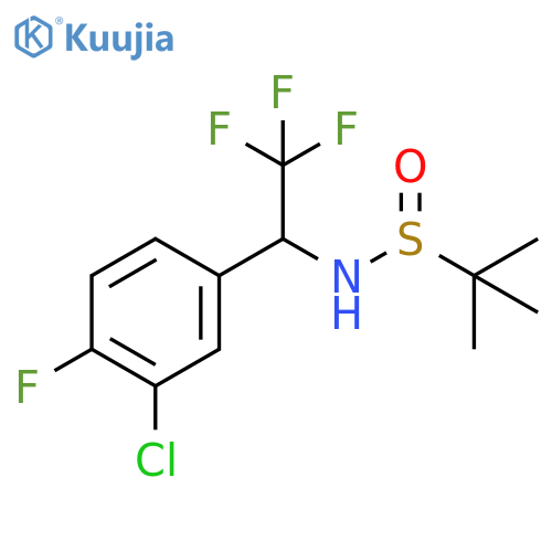 2-Propanesulfinamide, N-[1-(3-chloro-4-fluorophenyl)-2,2,2-trifluoroethyl]-2-methyl- structure