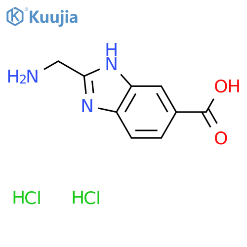 2-(aminomethyl)-1H-1,3-benzodiazole-5-carboxylic acid dihydrochloride structure