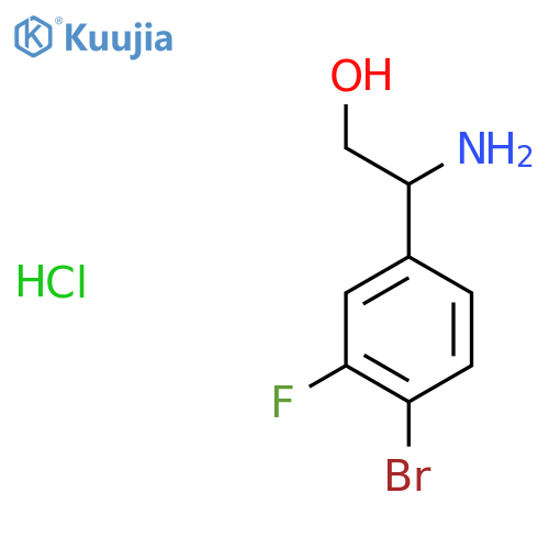 2-amino-2-(4-bromo-3-fluorophenyl)ethan-1-ol hydrochloride structure