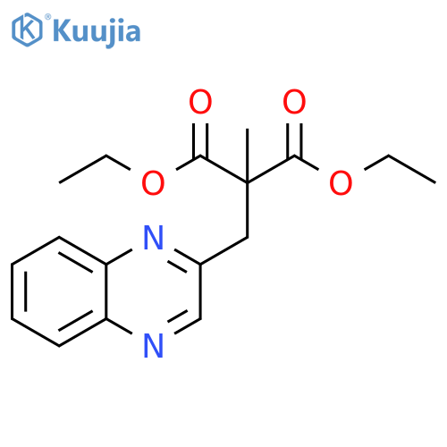 1,3-diethyl 2-methyl-2-[(quinoxalin-2-yl)methyl]propanedioate structure
