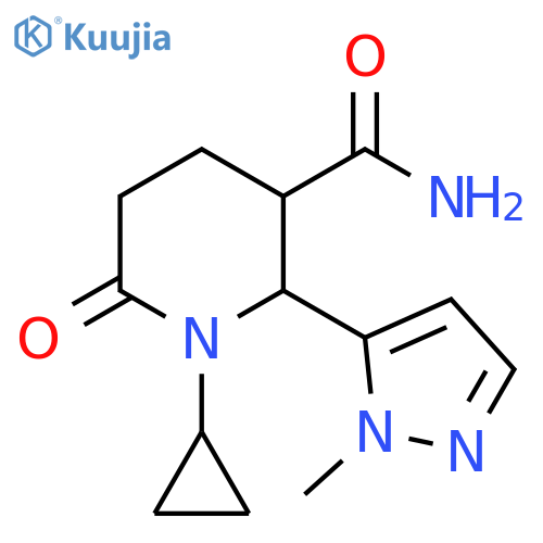 3-Piperidinecarboxamide, 1-cyclopropyl-2-(1-methyl-1H-pyrazol-5-yl)-6-oxo- structure