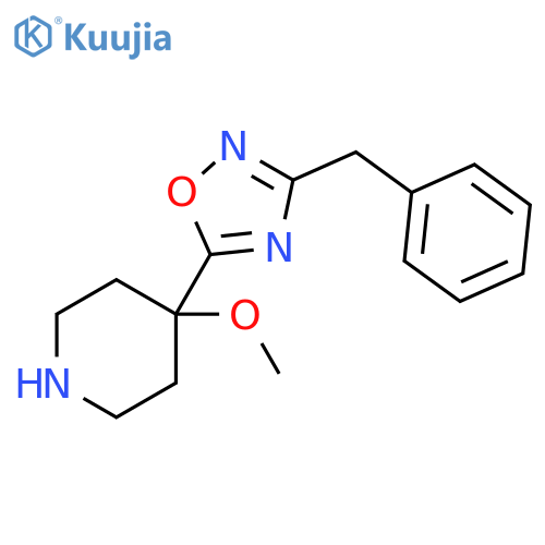 Piperidine, 4-methoxy-4-[3-(phenylmethyl)-1,2,4-oxadiazol-5-yl]- structure