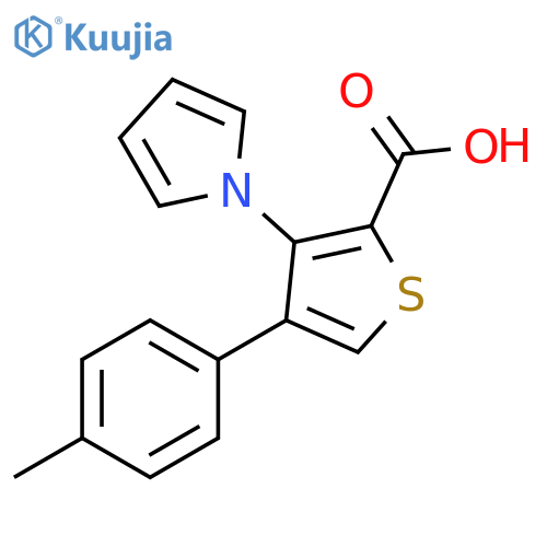 4-(4-methylphenyl)-3-(1H-pyrrol-1-yl)thiophene-2-carboxylic acid structure