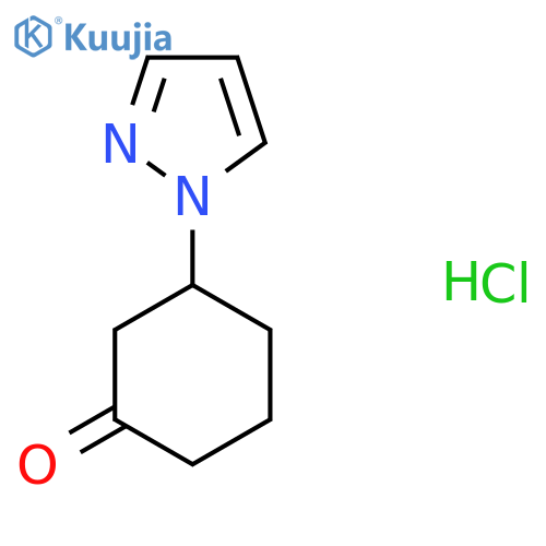3-(1H-Pyrazol-1-yl)cyclohexan-1-one hydrochloride structure
