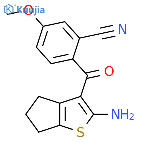 Benzonitrile, 2-[(2-amino-5,6-dihydro-4H-cyclopenta[b]thien-3-yl)carbonyl]-5-methoxy- structure