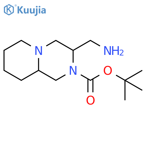tert-Butyl 3-(Aminomethyl)-octahydro-1H-pyrido1,2-apiperazine-2-carboxylate structure