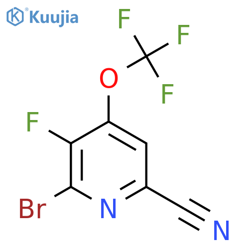 2-Bromo-6-cyano-3-fluoro-4-(trifluoromethoxy)pyridine structure