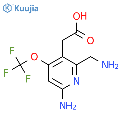 6-Amino-2-(aminomethyl)-4-(trifluoromethoxy)pyridine-3-acetic acid structure